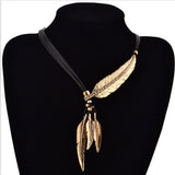 K-FASHION VINTAGE FEATHER STYLE PENDANT