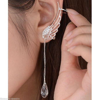 ANGEL WINGS CRYSTAL DROP EARRINGS